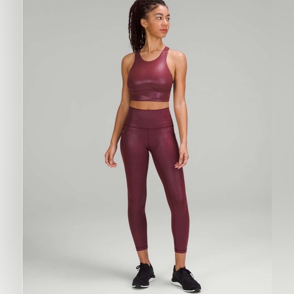 NWT Lululemon Set Wunder Train Longline Bra Foil and High-Rise Tight w/ Pockets